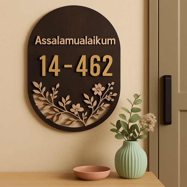 Floral V2 Unit Number + Islamic Greeting