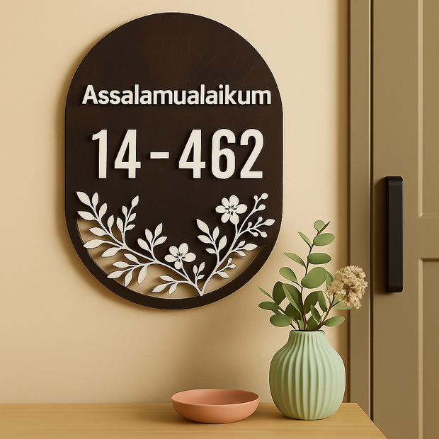 Floral V2 Unit Number + Islamic Greeting