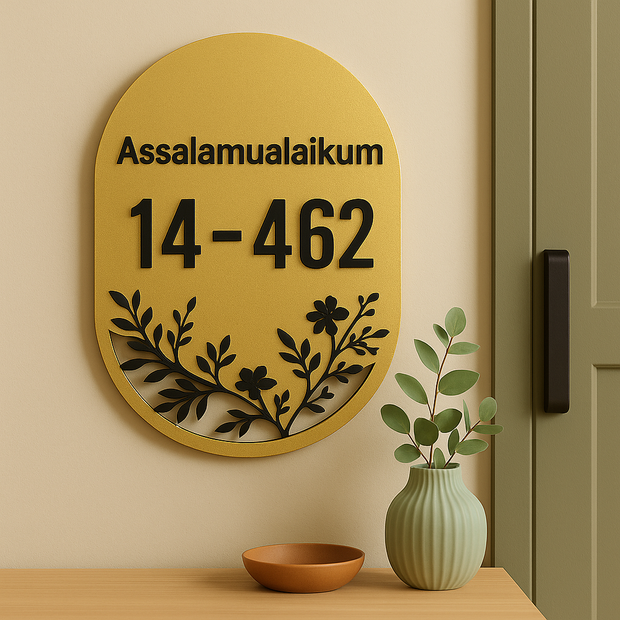 Floral V2 Unit Number + Islamic Greeting