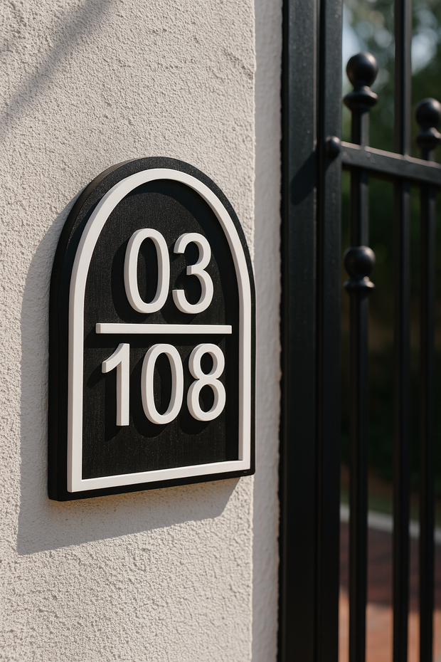 Home Unit Number - 3D Monochrome Arch