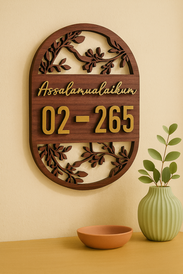 Floral V1 Unit Number + Islamic Greeting