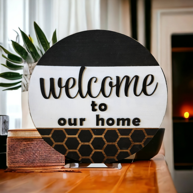 Welcome to Our Home 3D Wood Sign