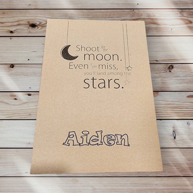 Shoot For the Moon Kraft Book - Name Customisable